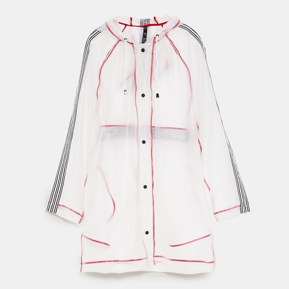 zara raincoat clear